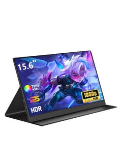 HILUKE 15.6" Portable FHD 1080P Monitor, USB-C/HDMI External Display for Laptop, MacBook, PC, Phones, PS5/PS4, Xbox, Switch, with Built-in Speakers and Protective Case  - Image 1