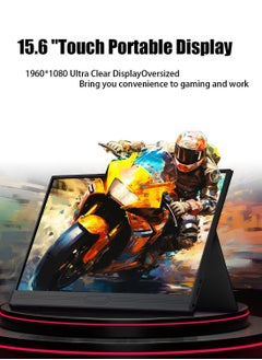 HILUKE 15.6" Portable FHD 1080P Monitor, USB-C/HDMI External Display for Laptop, MacBook, PC, Phones, PS5/PS4, Xbox, Switch, with Built-in Speakers and Protective Case  - Image 4