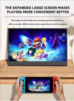 HILUKE 15.6" Portable FHD 1080P Monitor, USB-C/HDMI External Display for Laptop, MacBook, PC, Phones, PS5/PS4, Xbox, Switch, with Built-in Speakers and Protective Case  - Image 5