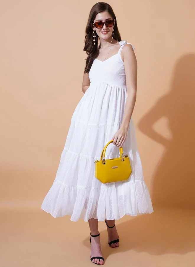 U&F Tiered White Dress