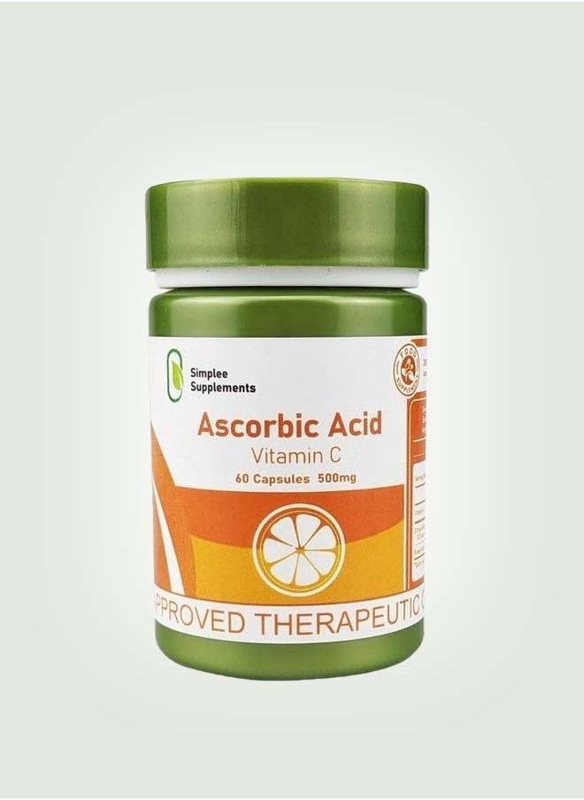 Simplee Supplements Ascorbic Acid Vitamin C 60 Capsules  - Image 1