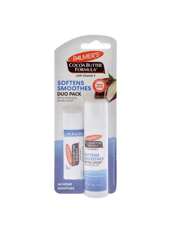 PALMER'S Cocoa Butter Ultimate Moisture Kit for Unisex Lip Balm SPF 15, 2 Count