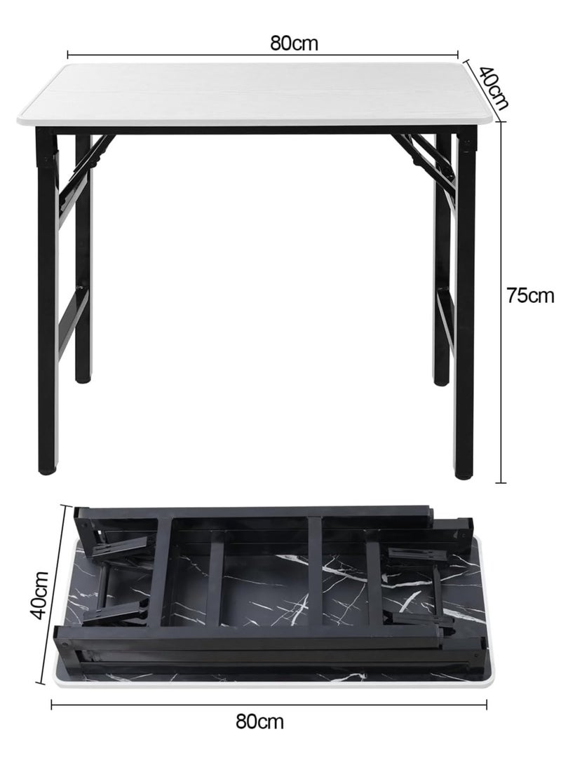 Meishida Adjustable Folding Desk No Install, Portable and Compact Computer Walnut Table Office Table for Home, Office, Study, Dining, Camping, Picnic, and BBQ (Oak White, 80 * 40 * 75cm) - Image 2