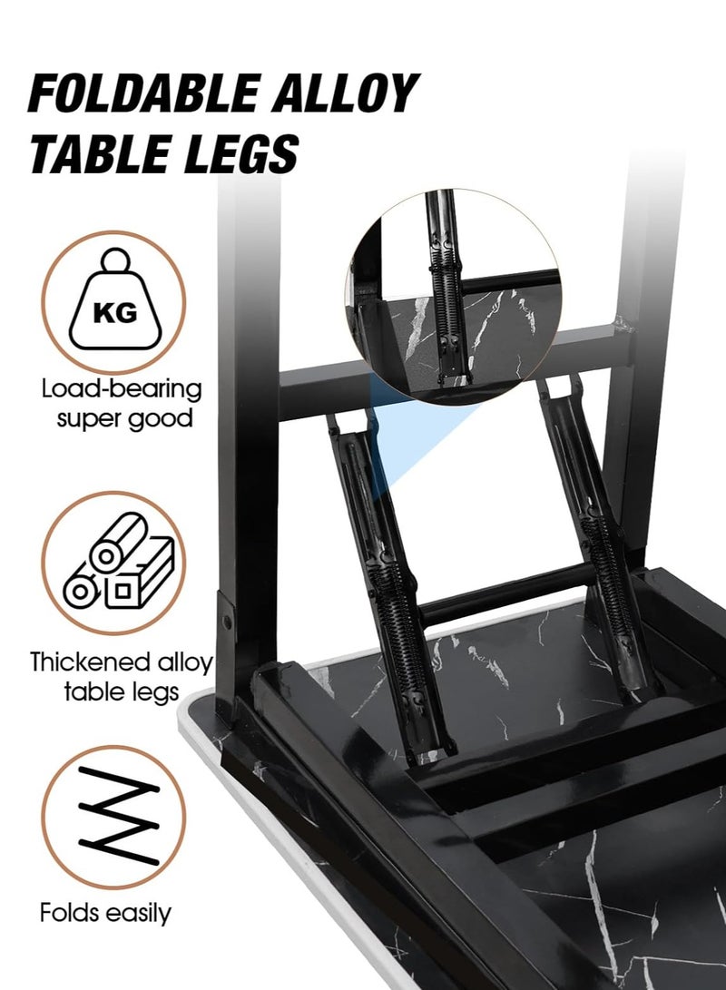 Meishida Adjustable Folding Desk No Install, Portable and Compact Computer Walnut Table Office Table for Home, Office, Study, Dining, Camping, Picnic, and BBQ (Oak White, 80 * 40 * 75cm) - Image 4