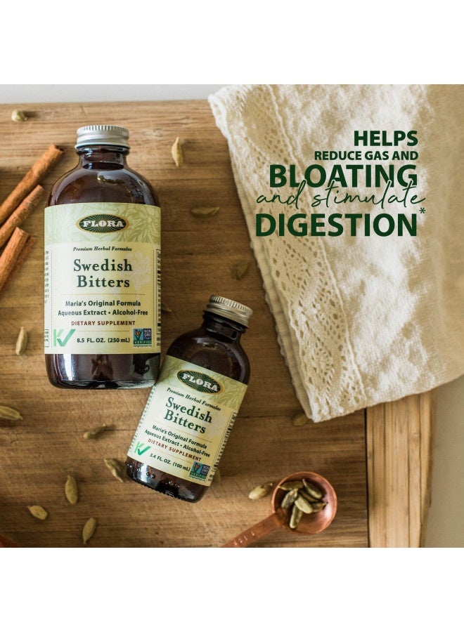 Flora Flora - Swedish Bitters For Digestion, Alcohol-Free Bitters Help Bloating And Digestion, Maria'S Original Formula Aqueous Extract, Vegan, Kosher, Non Gmo, 3.4-Fl. Oz. Glass Bottle  - Image 3