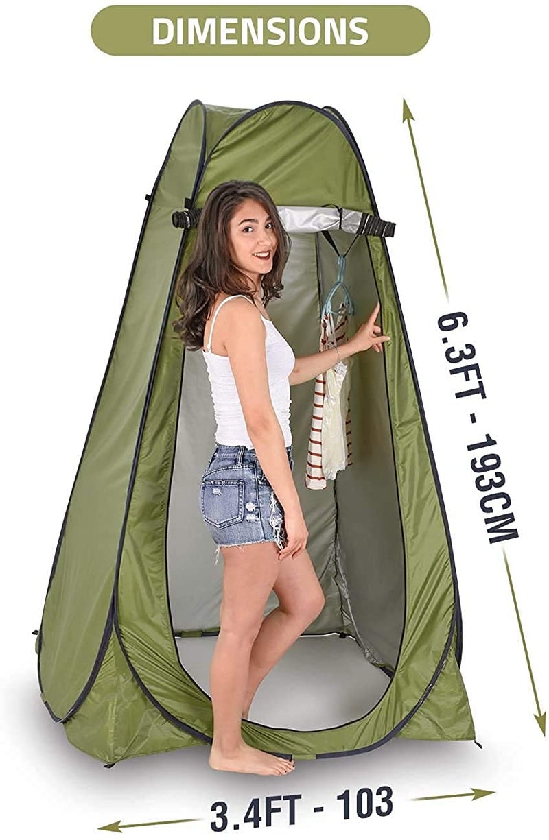 ALOKRUPSWAM Camping Shower Tent, Portable Dressing Changing Room Privacy Shelter Tents for Outdoor Camping Beach Toilet and Indoor Photo Shoot with Carrying Bag - Image 5