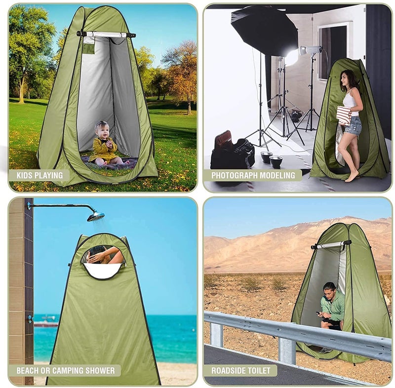 ALOKRUPSWAM Camping Shower Tent, Portable Dressing Changing Room Privacy Shelter Tents for Outdoor Camping Beach Toilet and Indoor Photo Shoot with Carrying Bag - Image 2