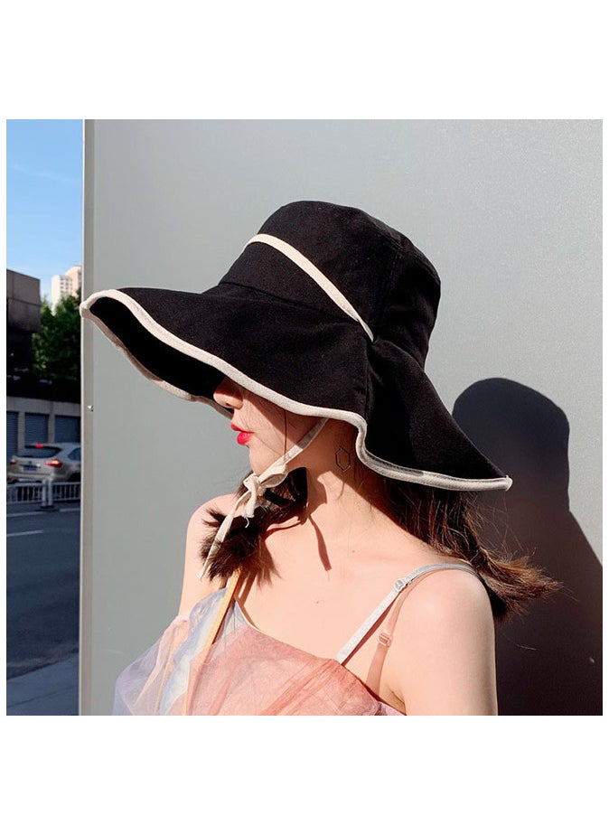 Double-sided sunshade large brim sunscreen fisherman's hat
