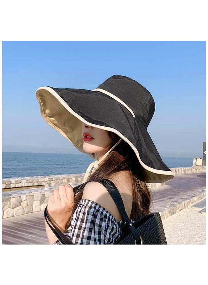 Double-sided sunshade large brim sunscreen fisherman's hat