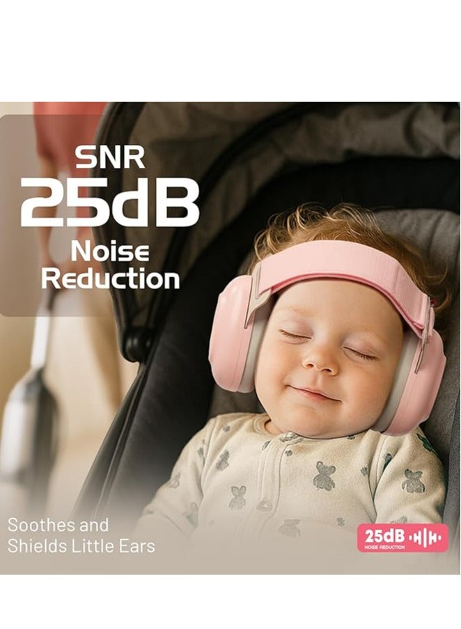 Faylor Baby Ear Muffs for Noise Protection, 25 dB Noise-Cancelling Headphones for Newborns, Infants u0026 Toddlers (3–48 Months), Travel, Airplanes, Pink - Image 4