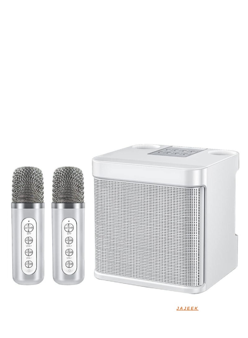 JAJEEK Karaoke Machine with 2 Wireless Microphones for Adults | Portable Bluetooth Speaker System for Kids | Singing Machine with Echo & Voice Cut | Supports TF, AUX-IN | Perfect for Home Parties, Meetings, and Family Fun - Image 1