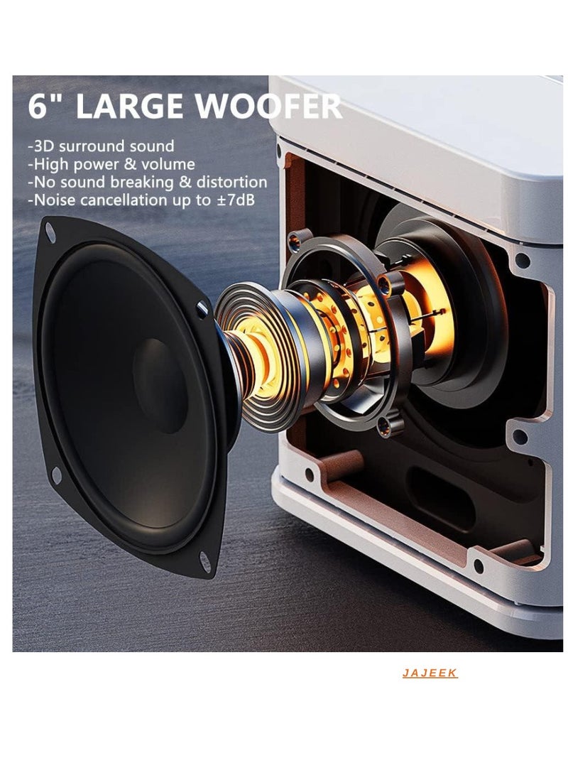 JAJEEK Karaoke Machine with 2 Wireless Microphones for Adults | Portable Bluetooth Speaker System for Kids | Singing Machine with Echo & Voice Cut | Supports TF, AUX-IN | Perfect for Home Parties, Meetings, and Family Fun - Image 2