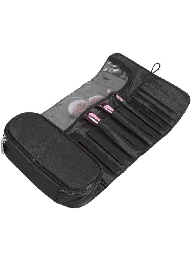 klarako Portable Folding Cosmetic Tool Storage Bag Makeup Brush Lip Stick Cream Organizer Bag, Black 