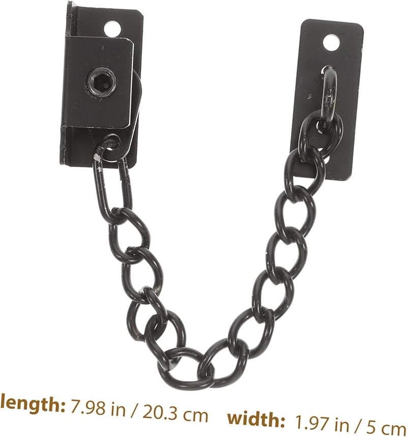 Black Stainless Steel Adjustable Indoor Security Chain Lock For Home Door Safety Easy Installation - Image 3