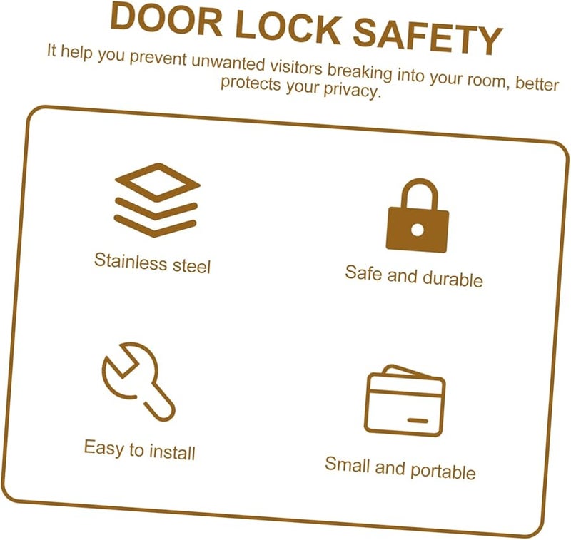 Black Stainless Steel Adjustable Indoor Security Chain Lock For Home Door Safety Easy Installation - Image 4