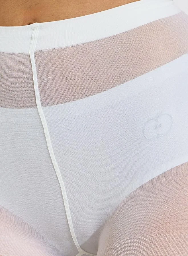 Styli White Polka Dot Pattern Stockings