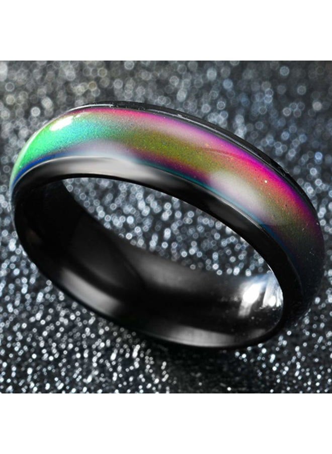 Jude Jewelers 4mm Stainless Steel Temperature Sensative Color Changing Wedding Band Mood Ring, Metal, Cubic Zirconia - Image 2