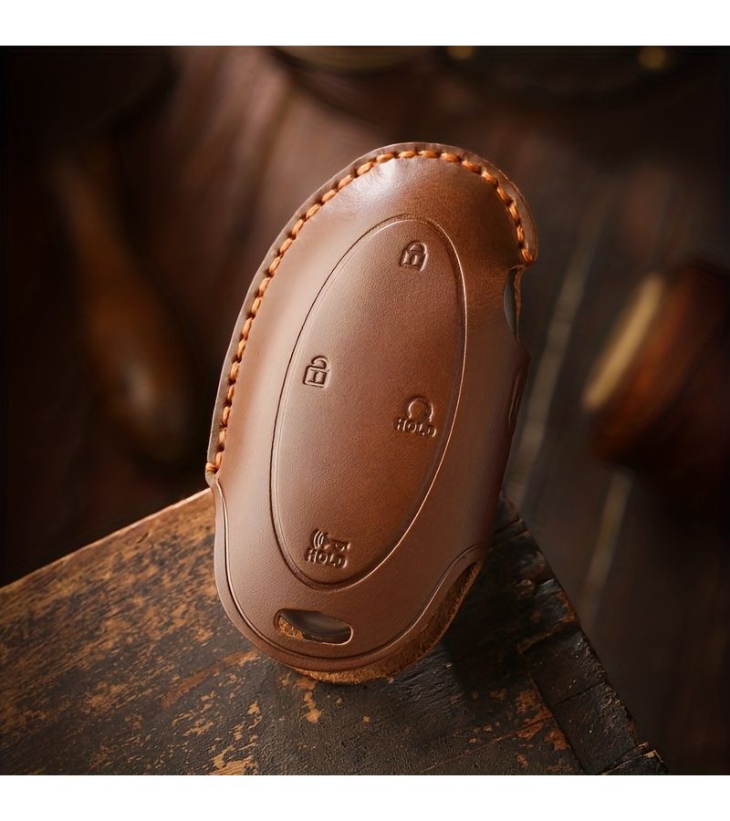 Customized Smart Remote Key Fob Cover Shell Buckle With Keychain For Hyundai Ioniq 6 Grandeur GN7 Kona Santa Fe Elantra 2022 2024 5 Button Model Single Seam Black Easy To Install - Image 3