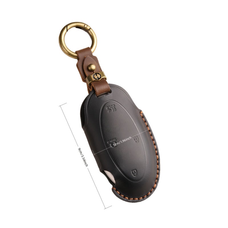 Customized Smart Remote Key Fob Cover Shell Buckle With Keychain For Hyundai Ioniq 6 Grandeur GN7 Kona Santa Fe Elantra 2022 2024 5 Button Model Single Seam Black Easy To Install - Image 1