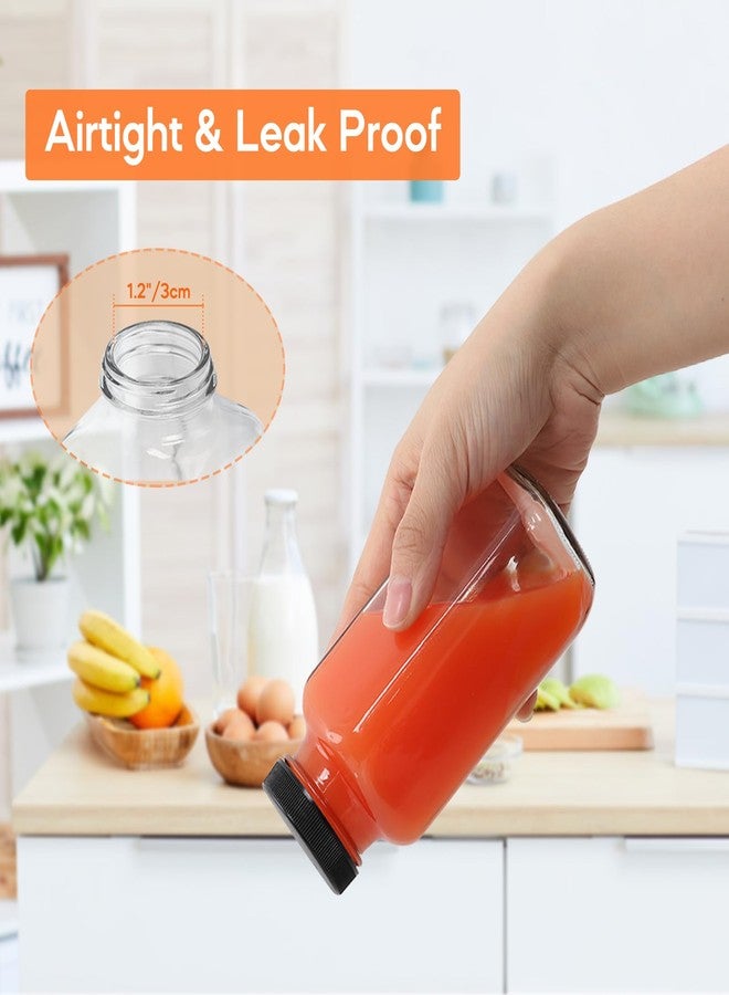 STARSIDE 8 oz 3 Pack Glass Juice Bottles with Lids - Square Reusable Drinking Jars for Juicing, Milk, Kombucha - Includes 1 Bottle Brush, 6 Colored Labels - Image 4