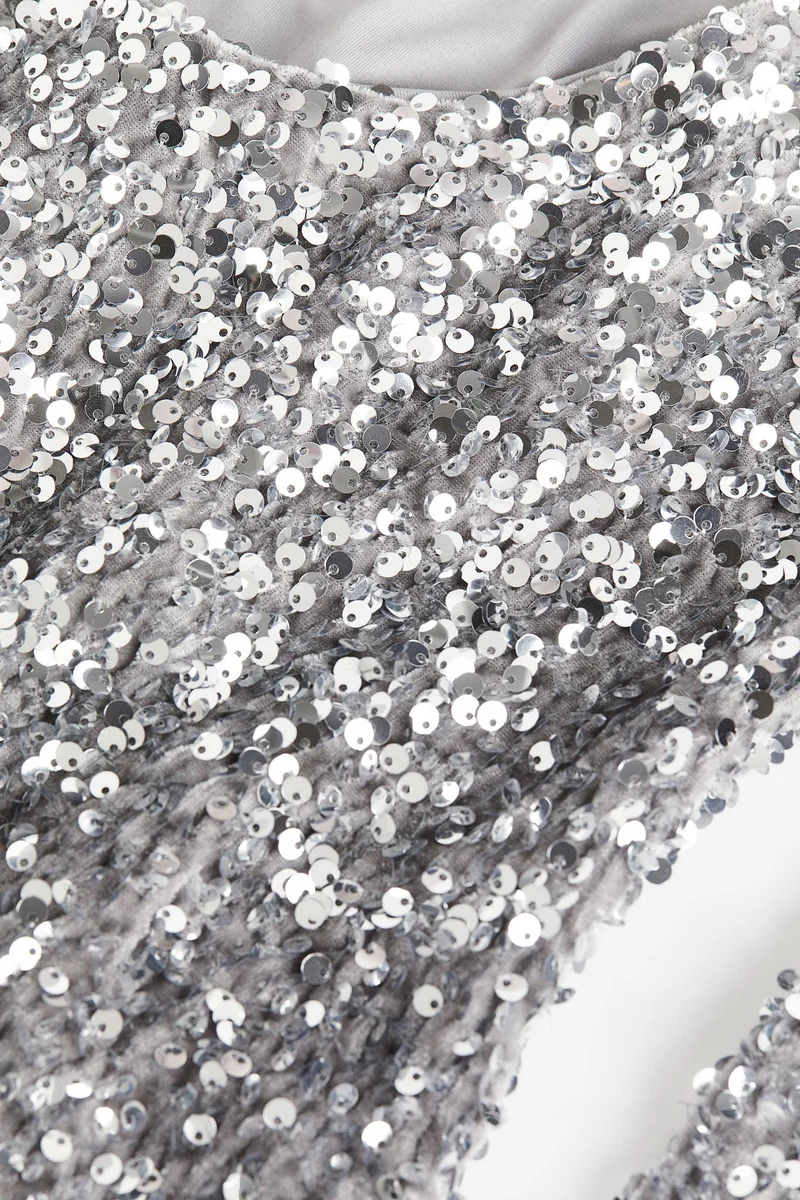 H&M Sequined deep-back dress
