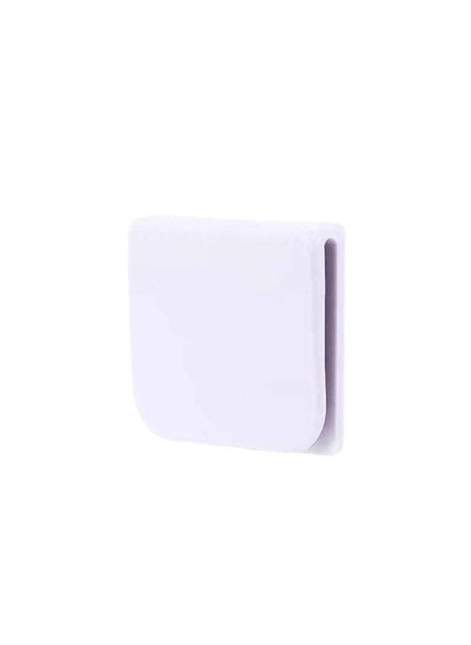 yongsheng 4 -Piece Shower Curtain Buckle White 4.5*3.8*0.8cm，Shower Splash Curtain Clips,Shower Guard Splash, Bathtub Splash Guard,Self Adhesive Shower Curtain Clip  - Image 2