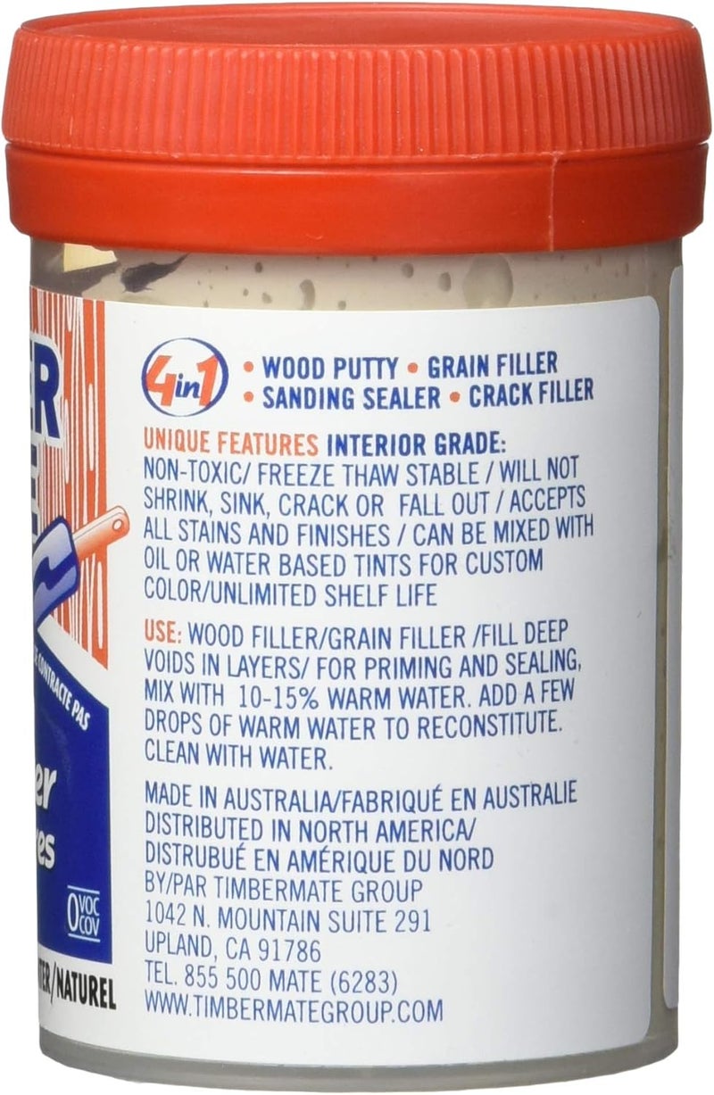 Timbermate Wood Filler, Water Based, 8oz, Natural - Image 3