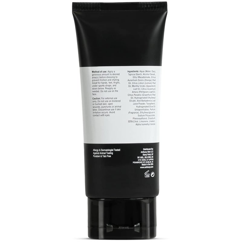 Anthony No Sweat Body Defense Deodorant for Men, Anti-Chafing & Anti-Itch Cream-to-Powder Lotion for Groin, Thighs & Underarms, Talc-Free, Absorbs Moisture, Sweat & Odor Control, 3 fl oz - Image 5