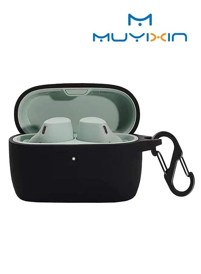 Muyixin Case Compatible with Jabra Elite 4 Active, Shockproof Silicone Cover Earphone Pouch (Black) 