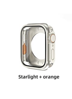 Generic Suitable For Apple Iwatchs10 Watch Case S98 Modified Second Variable Ultra Protective Case 360 All-in-One Film-Color:Starlight + Orange-Appearance Size:Apple Iwatch S9/S8/S7(45mm)  - Image 1