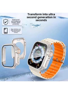 Generic Suitable For Apple Iwatchs10 Watch Case S98 Modified Second Variable Ultra Protective Case 360 All-in-One Film-Color:Starlight + Orange-Appearance Size:Apple Iwatch S9/S8/S7(45mm)  - Image 2
