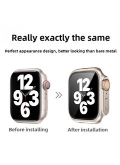 Generic Suitable For Apple Iwatchs10 Watch Case S98 Modified Second Variable Ultra Protective Case 360 All-in-One Film-Color:Starlight + Orange-Appearance Size:Apple Iwatch S9/S8/S7(45mm)  - Image 4