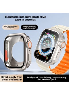 Generic Suitable For Apple Iwatchs10 Watch Case S98 Modified Second Variable Ultra Protective Case 360 All-in-One Film-Color:Starlight + Orange-Appearance Size:Apple Iwatch S9/S8/S7(45mm)  - Image 3