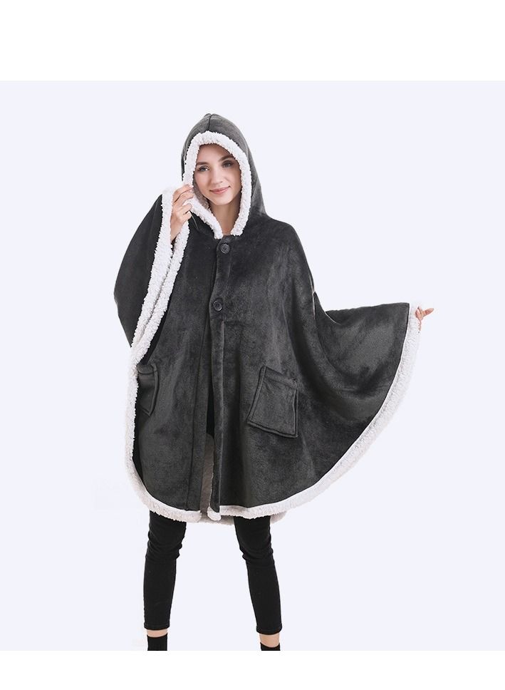 New Lazy Blanket Winter Clothes winter blanket (Red & Black)) - Image 4