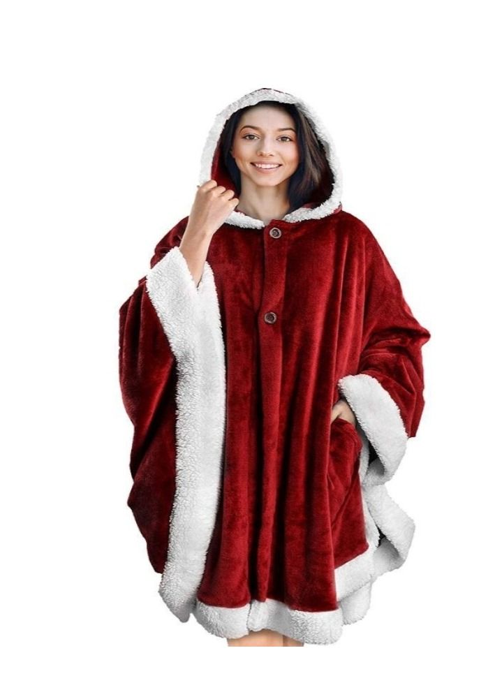New Lazy Blanket Winter Clothes winter blanket (Red & Black)) - Image 2
