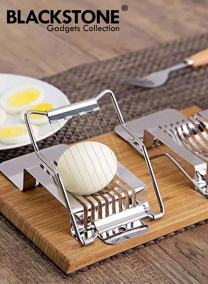BLACKSTONE Stainless Steel Egg Slicer for Cutting Hard Boiled Eggs into Perfect Slices, Rust Proof Heavy Duty Wire Metal Egg Cutter Kitchen Gadget for Salads and Sandwiches - Image 4