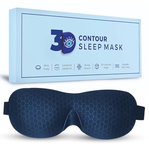 Samadhaan Nylon 3D Contour Eye Mask for Sleeping With Adjustable Velcro - Blindfold for Men Women, Travel, Total Blackout - Image 1