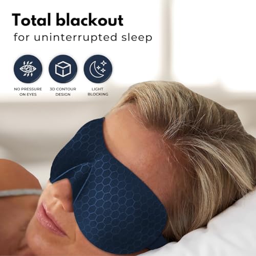 Samadhaan Nylon 3D Contour Eye Mask for Sleeping With Adjustable Velcro - Blindfold for Men Women, Travel, Total Blackout - Image 3