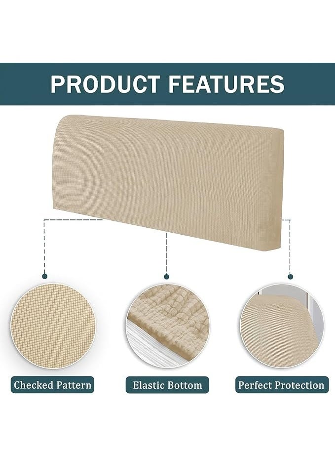 DUNISO Crystal Velvet Headboard Cover, Anti-Collision Tatami, Thickened Protective Cover, Full Dust-Proof Backrest Cover, Suitable For Bedroom Decoration, Washable, (180 cm Beige) - Image 1
