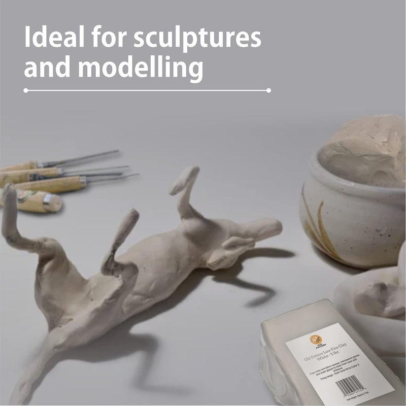 Old Potters Low Fire Pottery Clay White, 10 lbs (Cones 06-04) Made in USA Modeling Clay for Wheel Throwing and Hand Building, Pottery and Sculpting, Beginners, and Advanced - Image 5