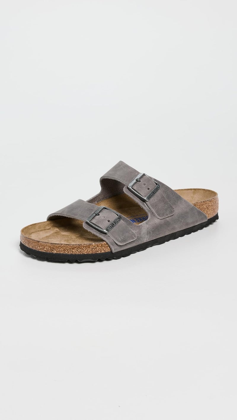 Birkenstock Unisex Arizona Soft Footbed Sandal, Iron Oiled Leather, 41 M EU/10-10.5 B(M) US Women/8-8.5 B(M) US Men - Image 2