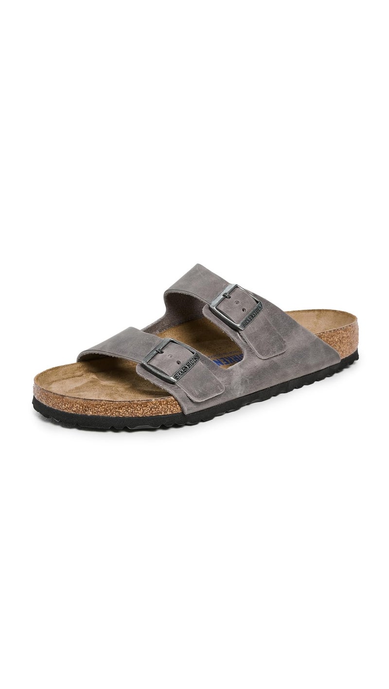 Birkenstock Unisex Arizona Soft Footbed Sandal, Iron Oiled Leather, 41 M EU/10-10.5 B(M) US Women/8-8.5 B(M) US Men - Image 1