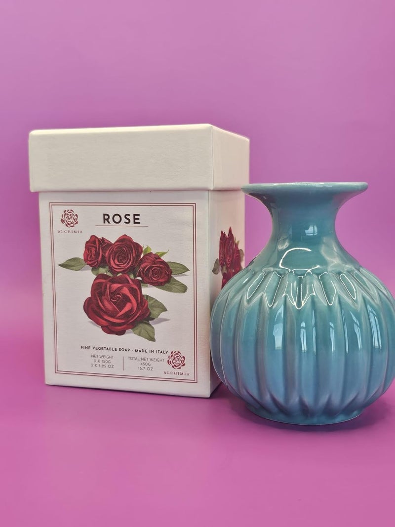 Alchimia Rose Scented Luxury Vegetable Soap Bar Set 525 Oz Each Box of 3 Made in Italy Beautiful Box for Gift - Image 3