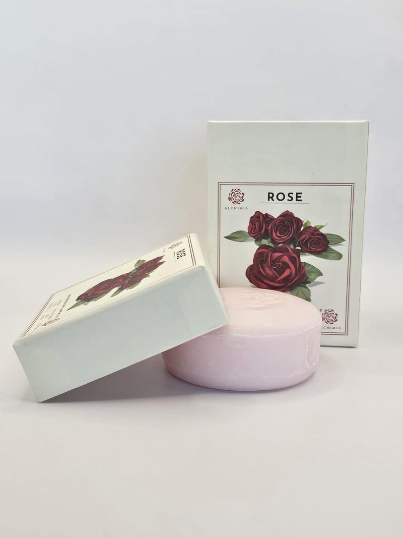 Alchimia Rose Scented Luxury Vegetable Soap Bar Set 525 Oz Each Box of 3 Made in Italy Beautiful Box for Gift - Image 4