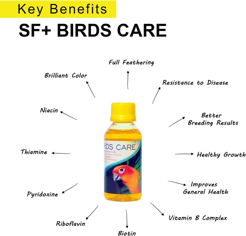TUNAI Sf+ 3In1 Pack Herbal Plus,Birds Care,Calci+ Health Supplement For Birds,Assist In Growth,Production Of Haemoglobin,And Assist In Adds Brilliant Color + Full Feathering For All Birds (Multicolor) - Image 2
