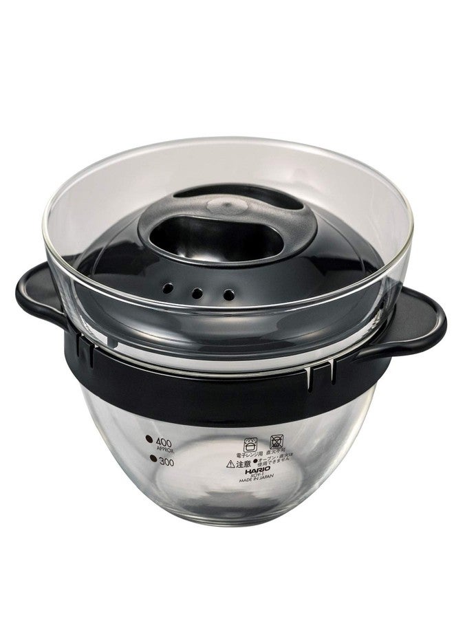 هاريو وعاء جانبي زجاجي من هاريو XOY-1-B، أسود اللون، سعة عملية 450 مل (15.9 أونصة سائلة)، صنع في اليابان، سهل الطهي، مثالي لحساء الكريمة، مصنوع يدويًا - Image 1