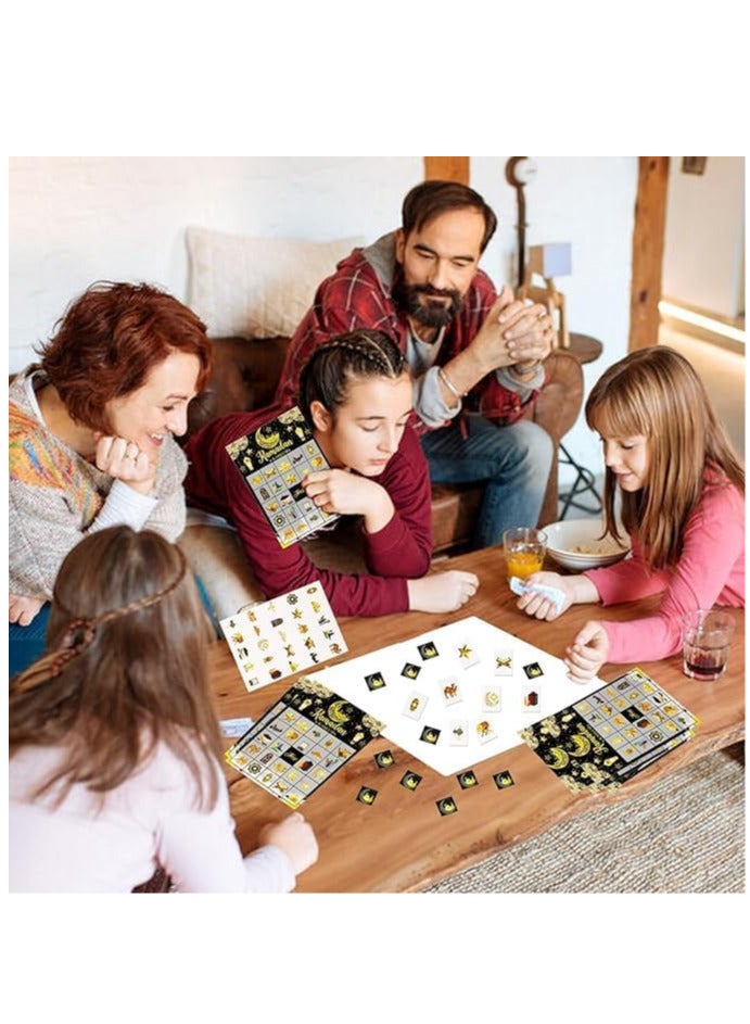 35 Pcs Eid Al Adha Bingo Games 24 Players Eid Mubarak Bingo Cards Ramadan Party Favors for Boys Girls Adults Family Classroom Activities Muslim Festival Party Games Supplies - Image 2