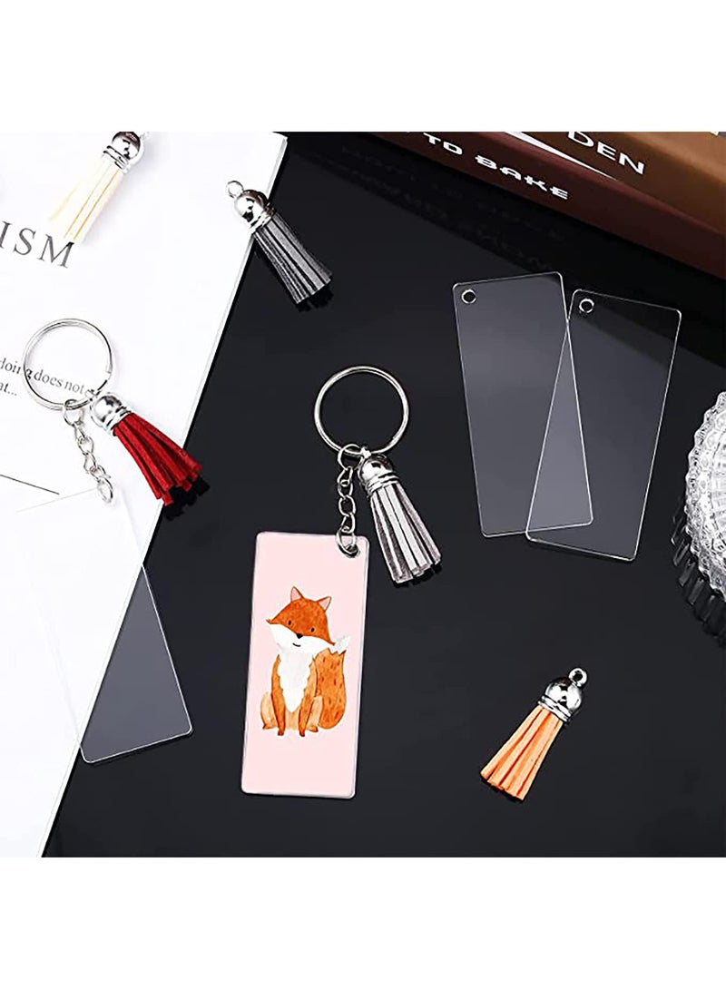 Sweet seven 120-Piece Acrylic Keychain Blanks Vinyl Kit - Includes 30 Acrylic Blanks, 30 Keychain Tassels, 30 Key Chain Rings, and 30 Jump Rings - Perfect for DIY Keychain Vinyl Crafting - Image 4