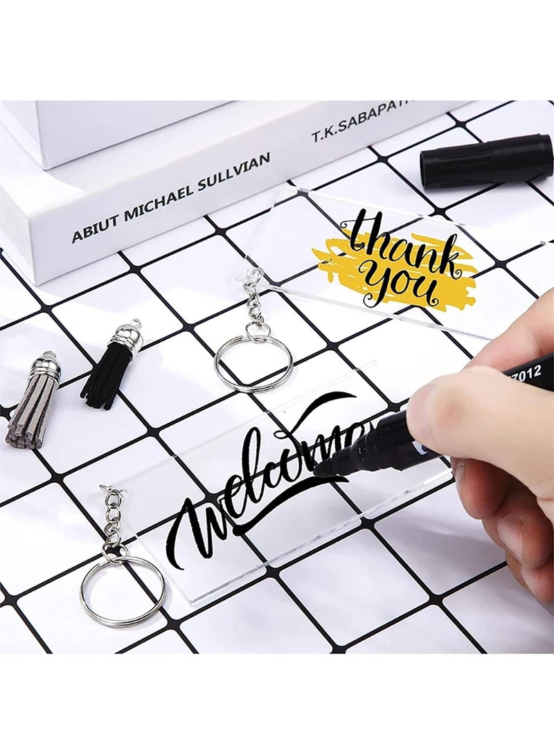 Sweet seven 120-Piece Acrylic Keychain Blanks Vinyl Kit - Includes 30 Acrylic Blanks, 30 Keychain Tassels, 30 Key Chain Rings, and 30 Jump Rings - Perfect for DIY Keychain Vinyl Crafting - Image 3