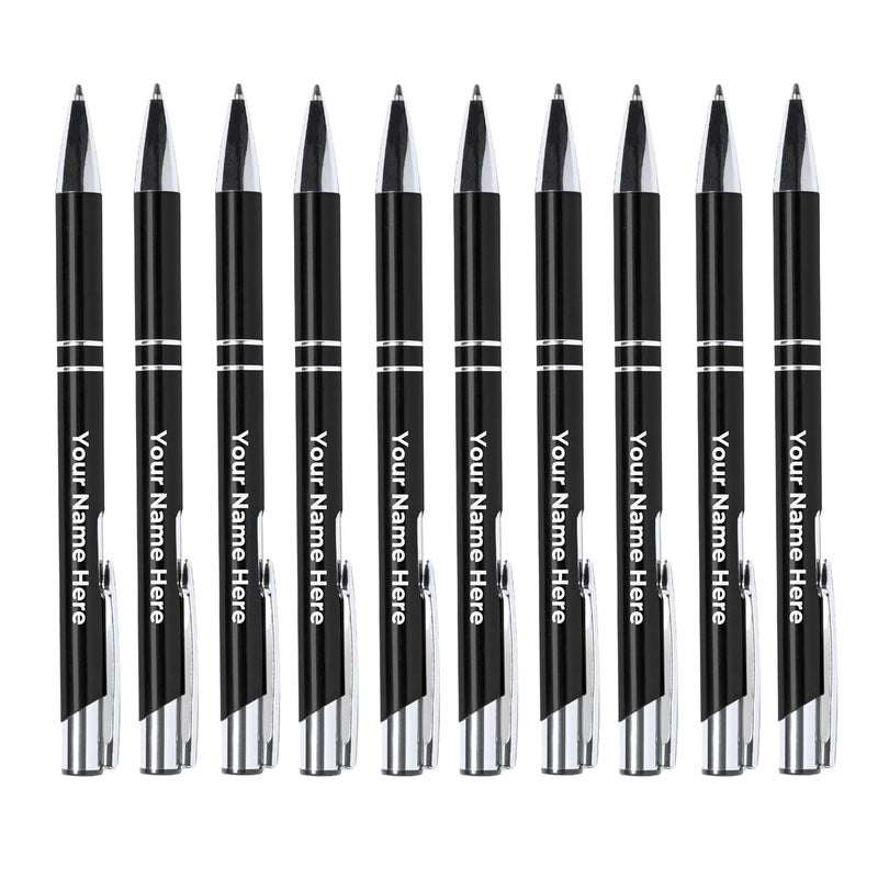 CrownLit Personalised Pens,Promotional Pen with YOUR COMPANY NAME Printed,Pack of 10, Blue - Image 1